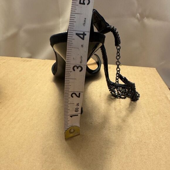 Rare Y2K Giuseppe Zanotti Vicini Black Satin Rhinestone Ankle Strap Heels Italy - Picture 5 of 15